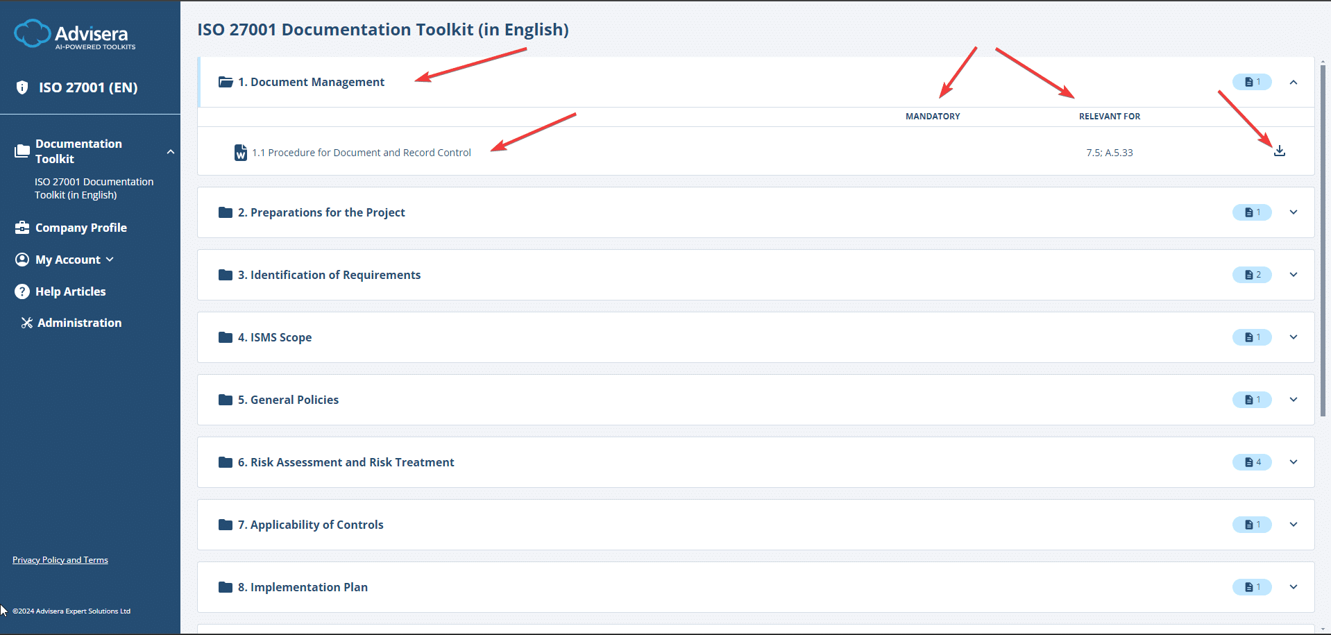 How to use AI-Powered Toolkits for ISO 27001 - Advisera Help Center