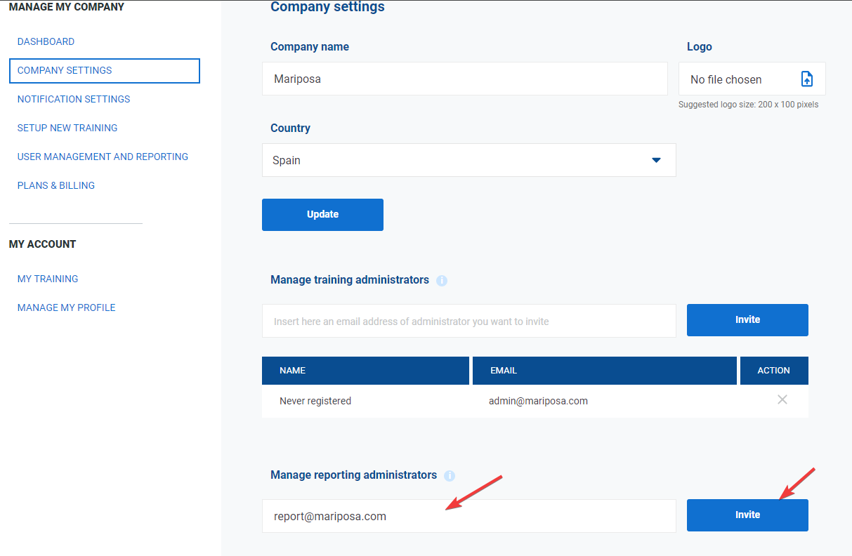 Company settings Company settings - Advisera Help Center