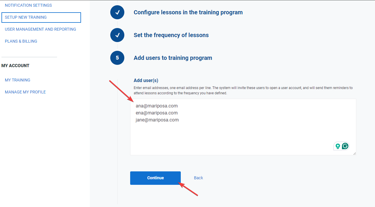 Setup new training - Advisera Help Center