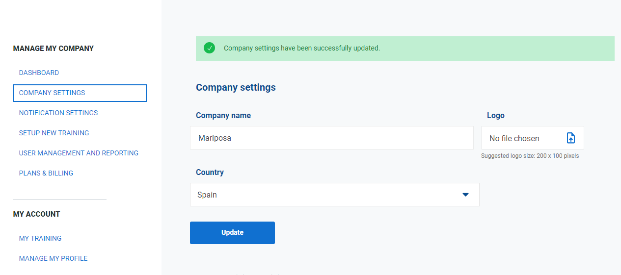 Company settings Company settings - Advisera Help Center