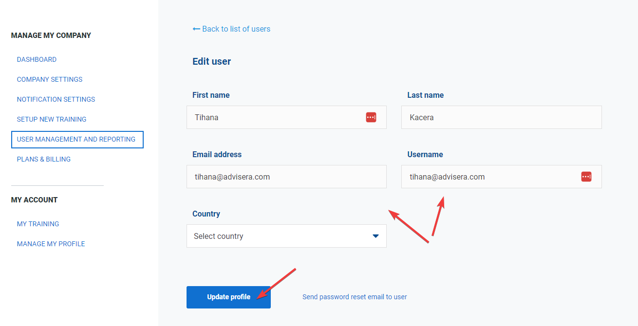 User management and reporting - Advisera Help Center