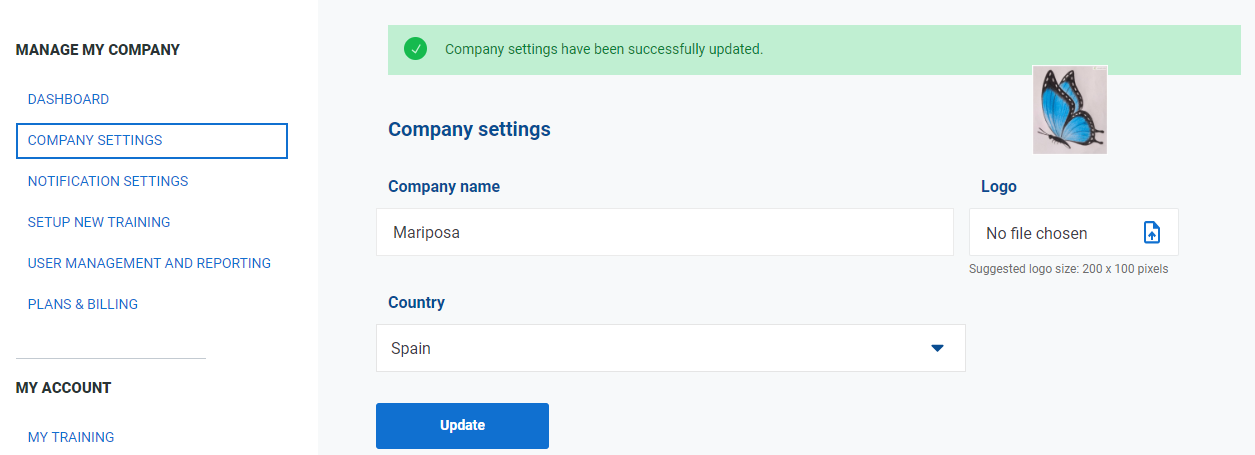 Company settings Company settings - Advisera Help Center