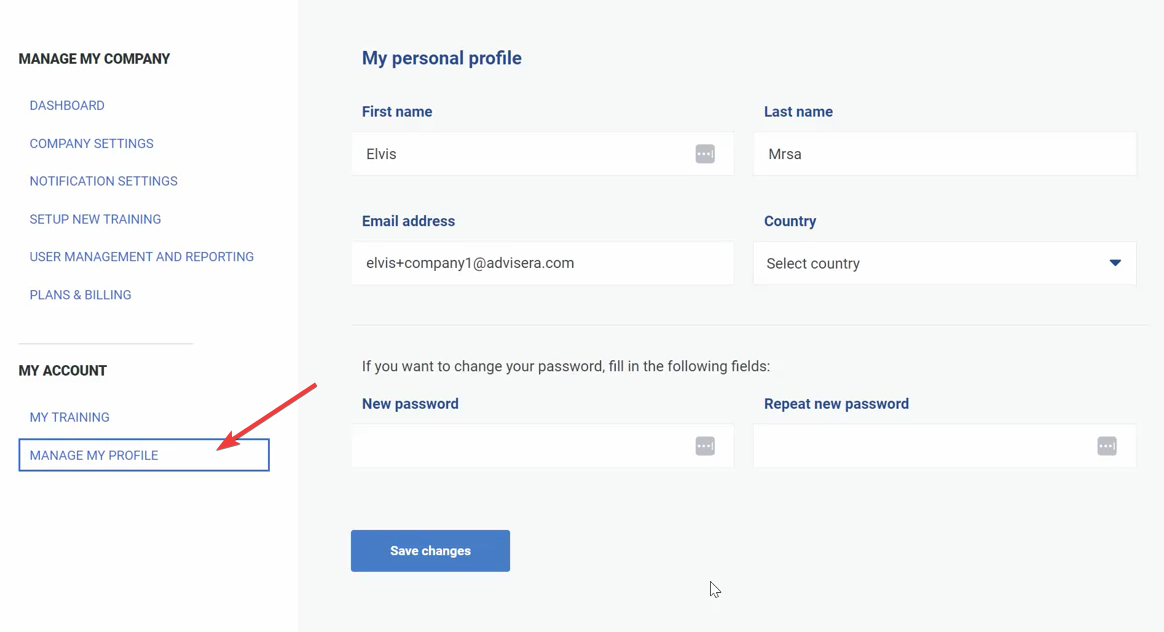 My account - Advisera Help Center