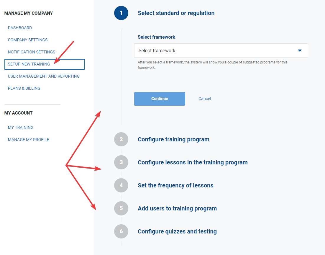 Setup new training - Advisera Help Center