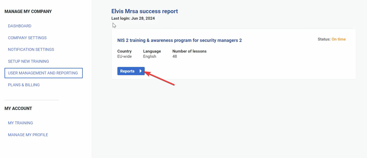 User management and reporting - Advisera Help Center