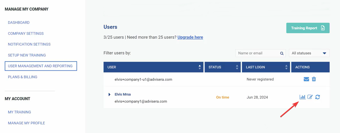 User management and reporting - Advisera Help Center