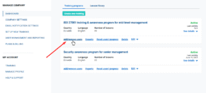 Setup new training - Advisera Help Center