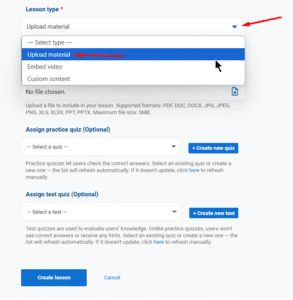 Upload your own materials and create custom lessons - Advisera Help Center