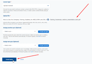 Upload your own materials and create custom lessons - Advisera Help Center