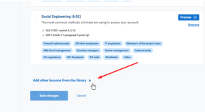 How to use custom lessons in training programs - Advisera Help Center