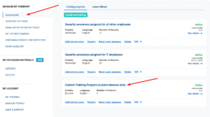How to use custom lessons in training programs - Advisera Help Center