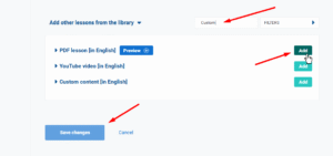 How to use custom lessons in training programs - Advisera Help Center