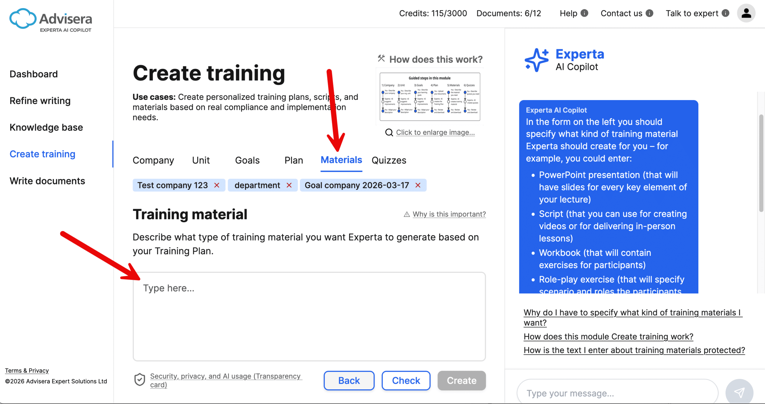 How to use the module Create training How to use the module Create training - Advisera Help Center