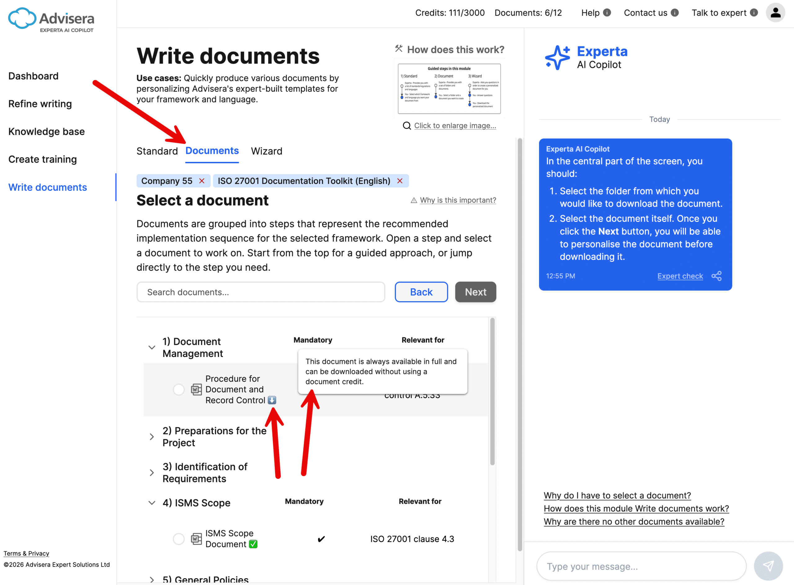 How to use the module Write documents How to use the module Write documents - Advisera Help Center